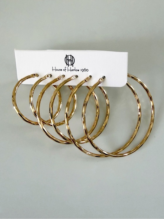 House of Harlow 1960 Jewelry - House Of Harlow 1960 Gold Tone Hoop Earrings Various Sizes New
